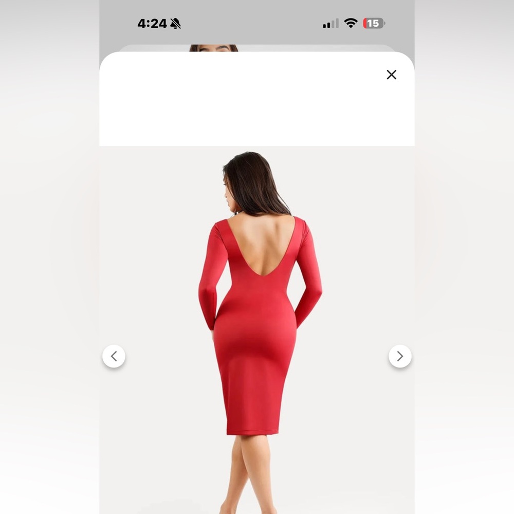 NWT Built in Shapewear Chic Backless Wine Red Dress